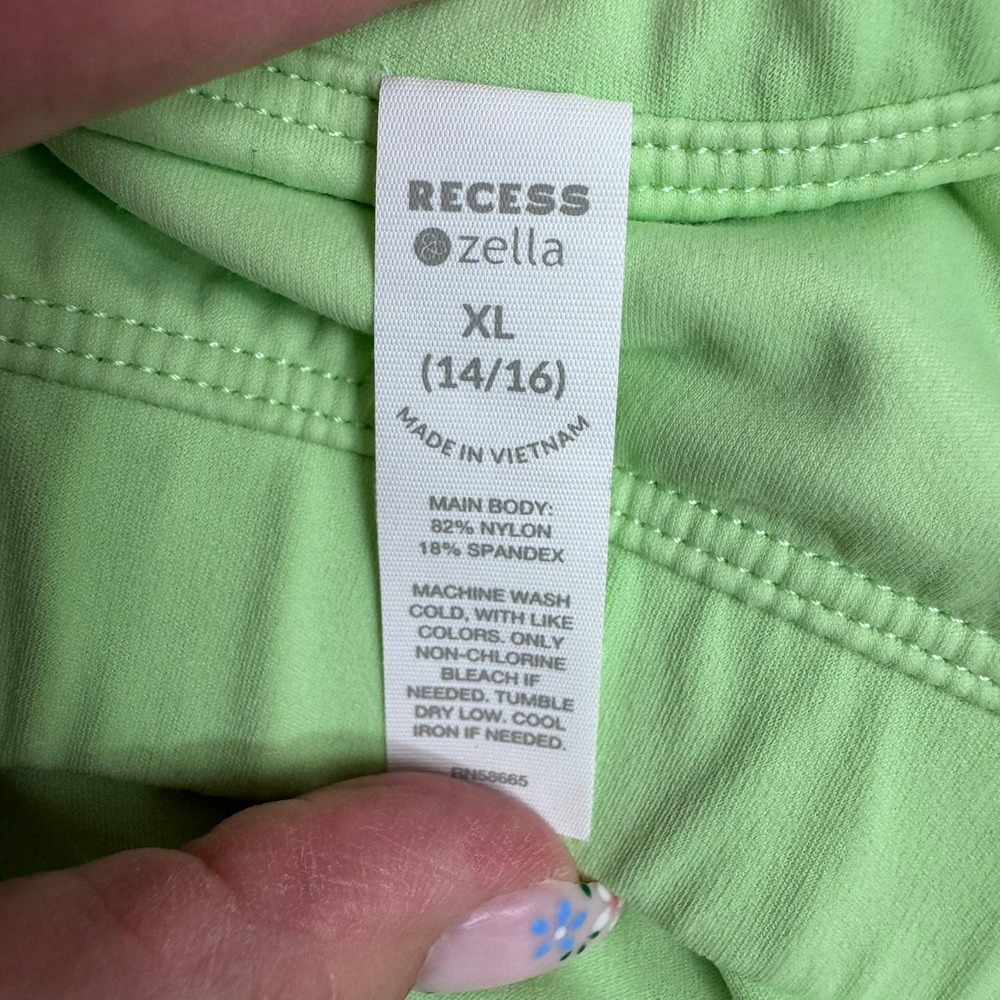 Zella Recess Lime Green Tennis Skort White Trim XL 14/16 Athletic Golf Skirt - Picture 3 of 6
